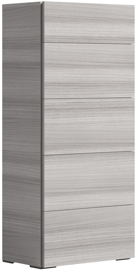 Product photograph of Status Mia Night Silver Grey Italian 5 Drawer Chest from Choice Furniture Superstore.